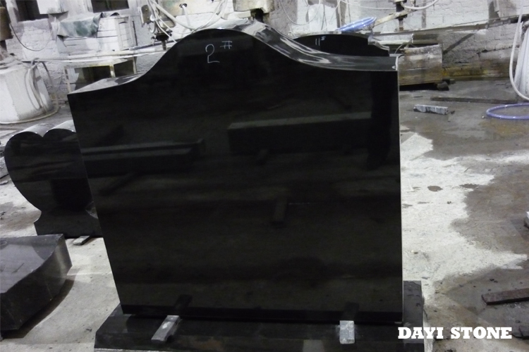 Black Natural Granite Stone Upright Headstones - Dayi Stone